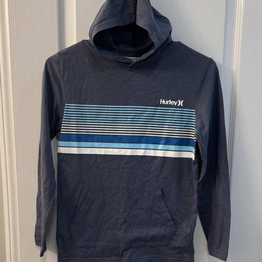 Hurley Boys Blue Striped Hooded T-shirt